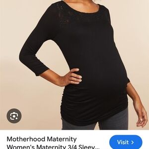 Motherhood maternity black top with lace small